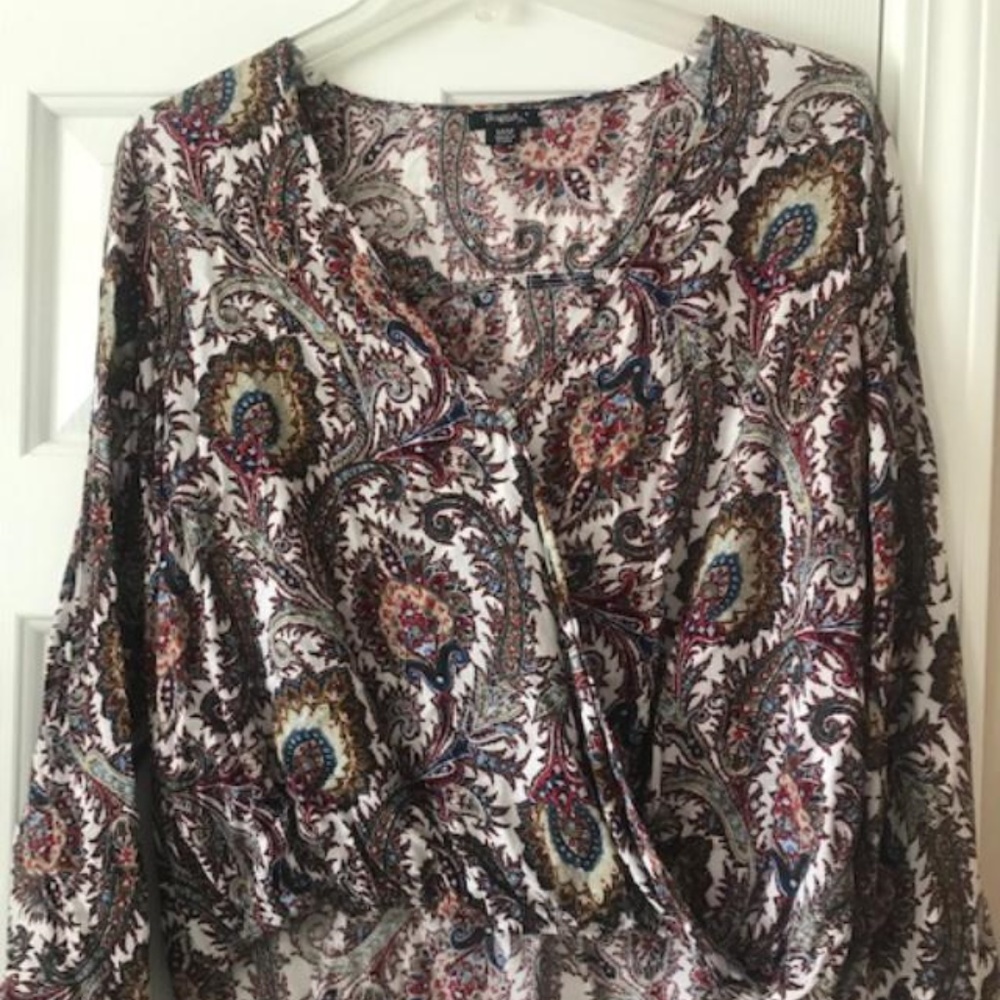 Rhapsody multi-colored paisley blouse